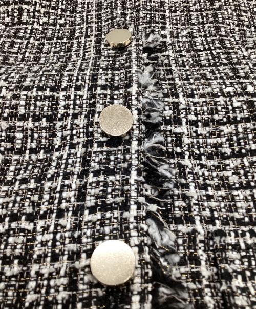 Snidel（スナイデル）Snidel (スナイデル) バリエツイードジレ ホワイト×ブラック サイズ:Fの古着・服飾アイテム