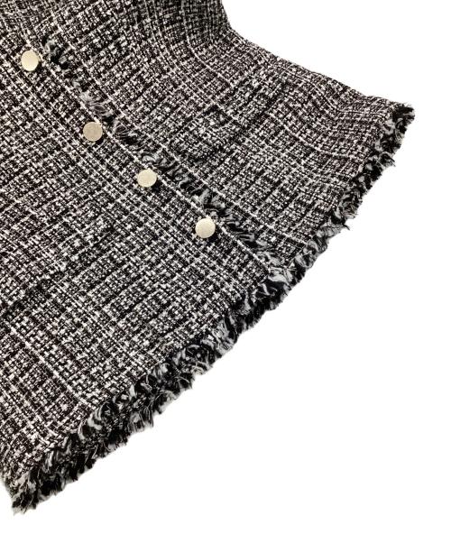 Snidel（スナイデル）Snidel (スナイデル) バリエツイードジレ ホワイト×ブラック サイズ:Fの古着・服飾アイテム