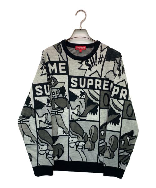 SUPREME（シュプリーム）SUPREME (シュプリーム) Cartoon Sweater ホワイト×グレー サイズ:Lの古着・服飾アイテム