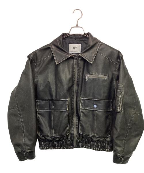 SLY（スライ）SLY (スライ) ヴィンテージフェイクレザーブルゾン ブラック サイズ:FREEの古着・服飾アイテム