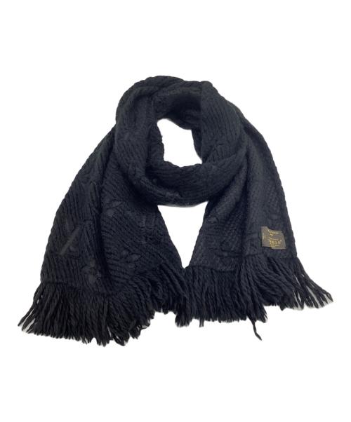 LOUIS VUITTON（ルイ ヴィトン）LOUIS VUITTON (ルイ ヴィトン) エシャルプ ロゴマニア マフラー ブラックの古着・服飾アイテム