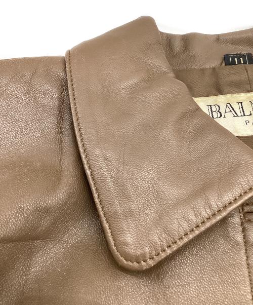 BALMAIN（バルマン）BALMAIN (バルマン) ラムレザージャケット ブラウン サイズ:11の古着・服飾アイテム