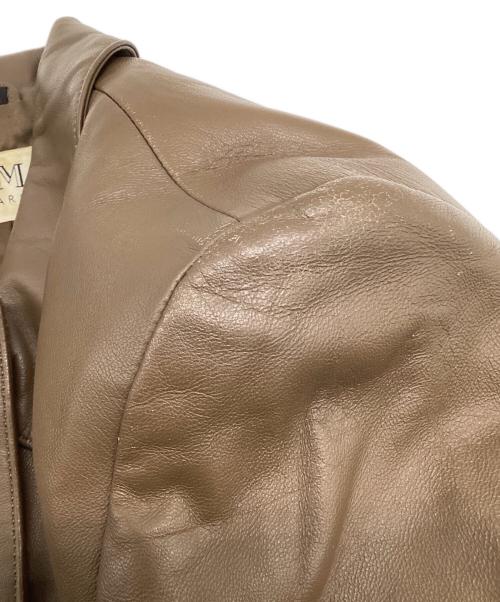 BALMAIN（バルマン）BALMAIN (バルマン) ラムレザージャケット ブラウン サイズ:11の古着・服飾アイテム