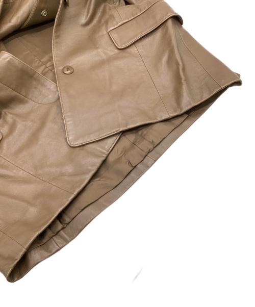BALMAIN（バルマン）BALMAIN (バルマン) ラムレザージャケット ブラウン サイズ:11の古着・服飾アイテム