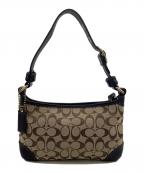 COACHコーチ）の古着「シグネチャー ワンショルダーバッグ」｜ベージュ×ブラック