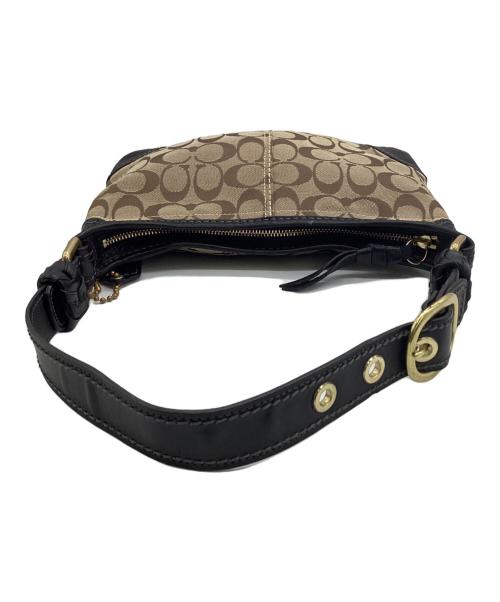 COACH（コーチ）COACH (コーチ) シグネチャー ワンショルダーバッグ ベージュ×ブラックの古着・服飾アイテム