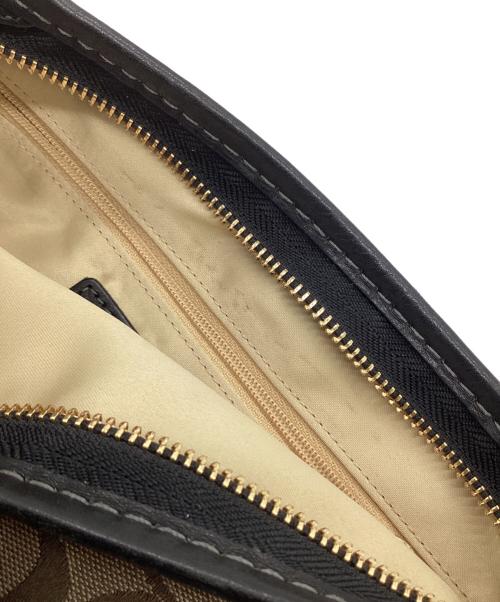 COACH（コーチ）COACH (コーチ) シグネチャー ワンショルダーバッグ ベージュ×ブラックの古着・服飾アイテム