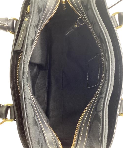COACH（コーチ）COACH (コーチ) シグネチャー ハンドバッグ ブラックの古着・服飾アイテム