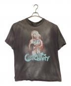 SAINT MICHAEL×SHERMER ACADEMYセントマイケル×シャーマーアカデミー）の古着「ヴィンテージ加工プリントTシャツ」｜グレー