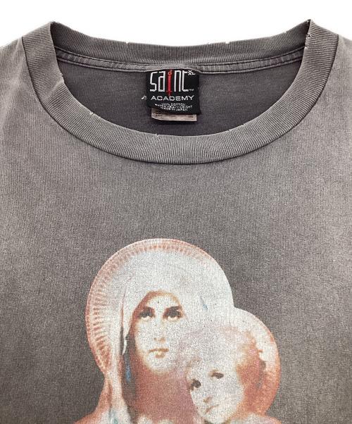 SAINT MICHAEL（セントマイケル）SAINT MICHAEL (セントマイケル) SHERMER ACADEMY (シャーマーアカデミー) ヴィンテージ加工プリントTシャツ グレー サイズ:XXLの古着・服飾アイテム
