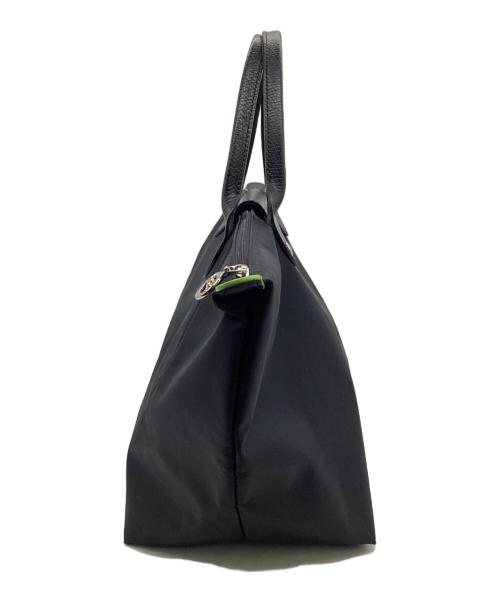 LONGCHAMP（ロンシャン）LONGCHAMP (ロンシャン) ル プリアージュ グリーン M トップハンドルバッグ ブラックの古着・服飾アイテム