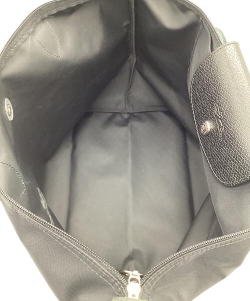 LONGCHAMP（ロンシャン）LONGCHAMP (ロンシャン) ル プリアージュ グリーン M トップハンドルバッグ ブラックの古着・服飾アイテム