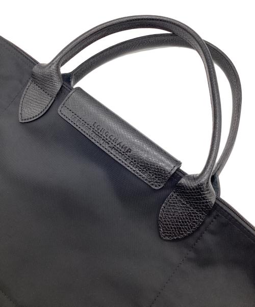 LONGCHAMP（ロンシャン）LONGCHAMP (ロンシャン) ル プリアージュ グリーン M トップハンドルバッグ ブラックの古着・服飾アイテム