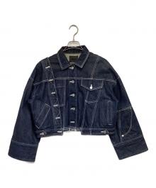 AULA（オーラ）の古着「アシンメトリー リメイク デニムジャケット」｜インディゴ