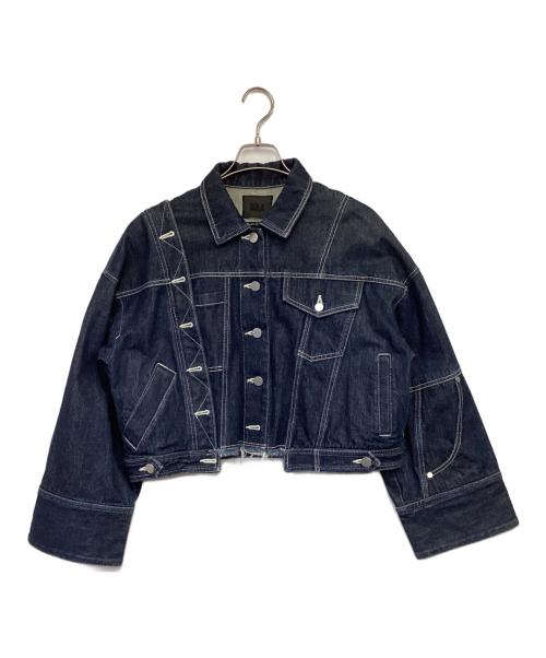 AULA（オーラ）AULA (オーラ) アシンメトリー リメイク デニムジャケット インディゴの古着・服飾アイテム