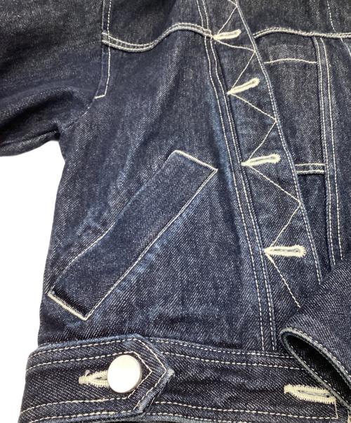 AULA（オーラ）AULA (オーラ) アシンメトリー リメイク デニムジャケット インディゴの古着・服飾アイテム