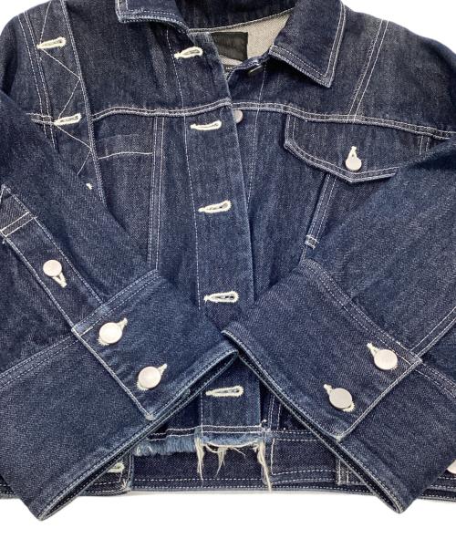 AULA（オーラ）AULA (オーラ) アシンメトリー リメイク デニムジャケット インディゴの古着・服飾アイテム