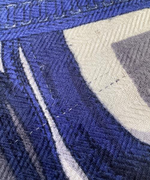 manipuri（マニプリ）manipuri (マニプリ) ウールシルクストール ブラウン×グレーの古着・服飾アイテム