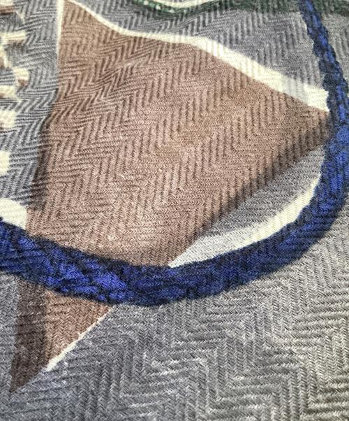 manipuri（マニプリ）manipuri (マニプリ) ウールシルクストール ブラウン×グレーの古着・服飾アイテム