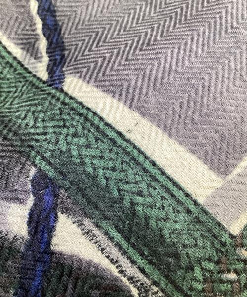 manipuri（マニプリ）manipuri (マニプリ) ウールシルクストール ブラウン×グレーの古着・服飾アイテム