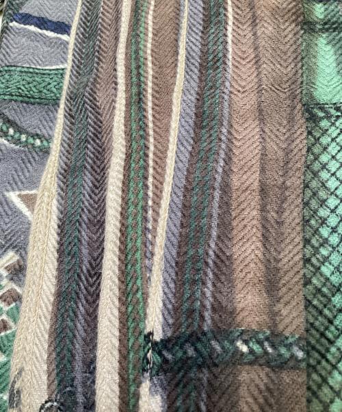 manipuri（マニプリ）manipuri (マニプリ) ウールシルクストール ブラウン×グレーの古着・服飾アイテム