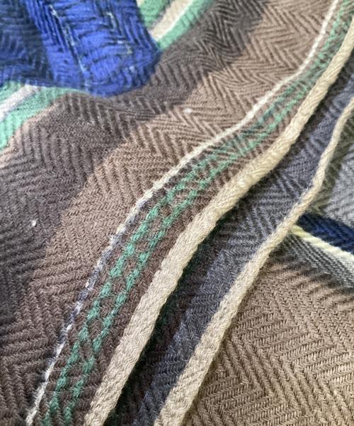 manipuri（マニプリ）manipuri (マニプリ) ウールシルクストール ブラウン×グレーの古着・服飾アイテム