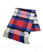 JOHNSTONS OF ELGINジョンストンズオブエルガン）の古着「カシミヤストール」｜ブルー×レッド