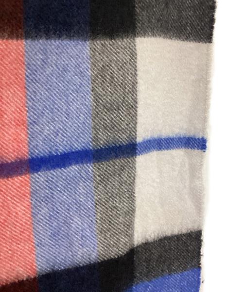 JOHNSTONS OF ELGIN（ジョンストンズオブエルガン）JOHNSTONS OF ELGIN (ジョンストンズオブエルガン) カシミヤストール ブルー×レッドの古着・服飾アイテム