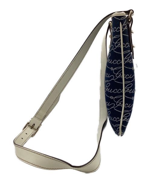 GUCCI（グッチ）GUCCI (グッチ) ショルダーバッグ ネイビー×ホワイトの古着・服飾アイテム