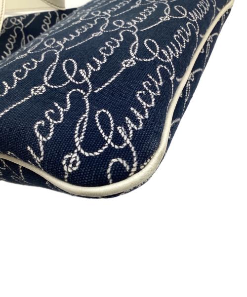 GUCCI（グッチ）GUCCI (グッチ) ショルダーバッグ ネイビー×ホワイトの古着・服飾アイテム