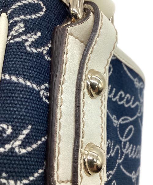 GUCCI（グッチ）GUCCI (グッチ) ショルダーバッグ ネイビー×ホワイトの古着・服飾アイテム