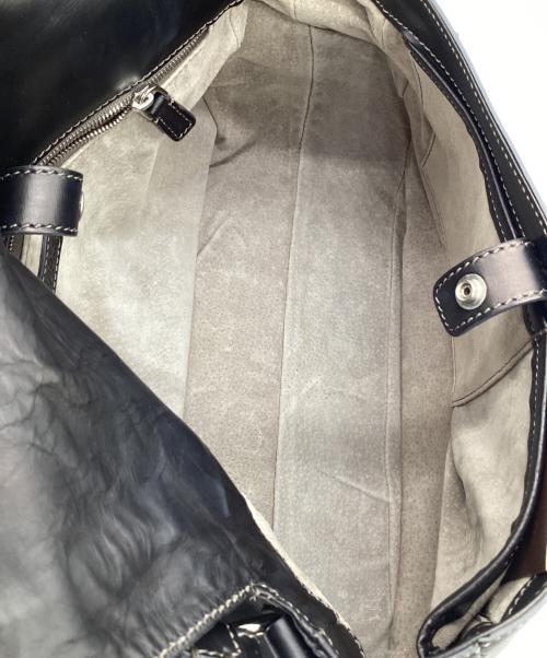 HIROFU（ヒロフ）HIROFU (ヒロフ) レザーショルダーバッグ ブラックの古着・服飾アイテム