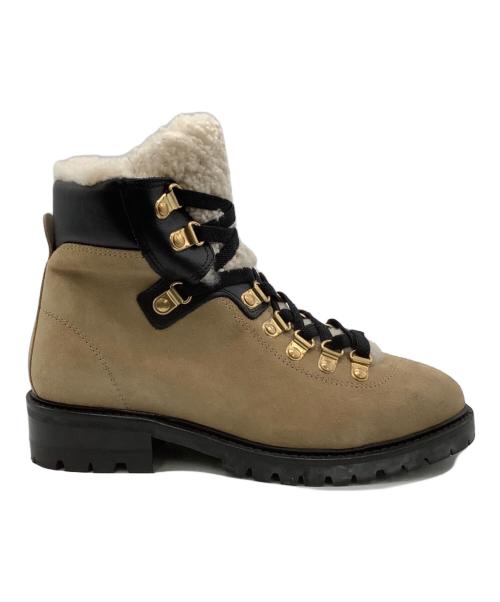 anonymous copenhagen（アノニマスコペンハーゲン）anonymous copenhagen (アノニマスコペンハーゲン) Spick and Span (スピックアンドスパン) テディブーツ ブラック×ベージュ サイズ:36の古着・服飾アイテム