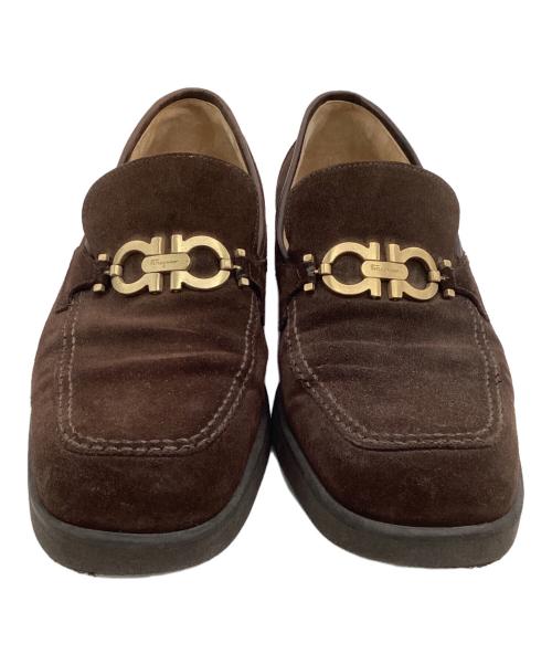 Salvatore Ferragamo（サルヴァトーレ フェラガモ）Salvatore Ferragamo (サルヴァトーレ フェラガモ) ガンチーニ ローファー ブラウン サイズ:6.5 2Eの古着・服飾アイテム