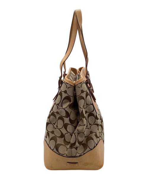 COACH（コーチ）COACH (コーチ) キャリーオール トートバッグ ベージュ×ナチュラルの古着・服飾アイテム