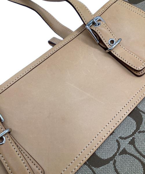 COACH（コーチ）COACH (コーチ) キャリーオール トートバッグ ベージュ×ナチュラルの古着・服飾アイテム