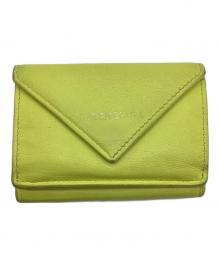 BALENCIAGA（バレンシアガ）の古着「ペーパーミニウォレット 3つ折り財布」｜イエロー