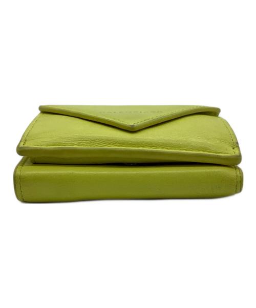 BALENCIAGA（バレンシアガ）BALENCIAGA (バレンシアガ) ペーパーミニウォレット 3つ折り財布 イエローの古着・服飾アイテム