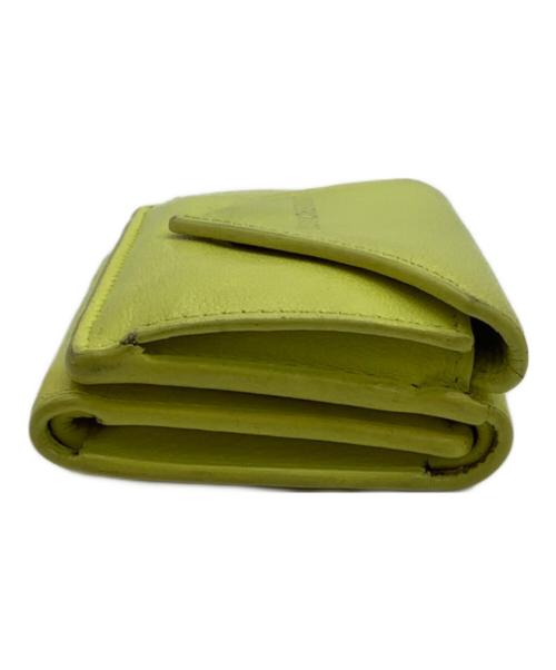 BALENCIAGA（バレンシアガ）BALENCIAGA (バレンシアガ) ペーパーミニウォレット 3つ折り財布 イエローの古着・服飾アイテム