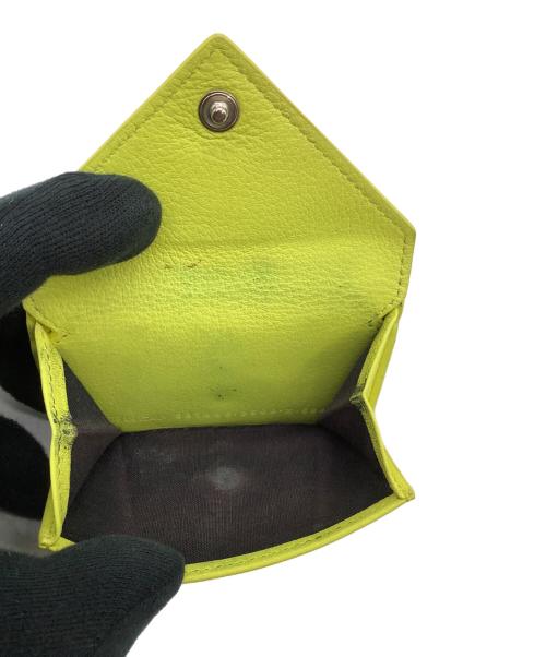 BALENCIAGA（バレンシアガ）BALENCIAGA (バレンシアガ) ペーパーミニウォレット 3つ折り財布 イエローの古着・服飾アイテム