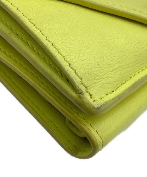 BALENCIAGA（バレンシアガ）BALENCIAGA (バレンシアガ) ペーパーミニウォレット 3つ折り財布 イエローの古着・服飾アイテム