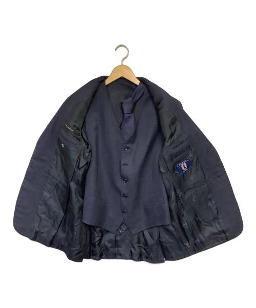ALFRED DUNHILL（アルフレッド・ダンヒル）ALFRED DUNHILL (アルフレッド・ダンヒル) JFA（日本代表）2B 3ピース ネクタイ付 ネイビー サイズ:上7-46Y 下8-50Jの古着・服飾アイテム