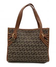 FENDI（フェンディ）の古着「ハンドバッグ」｜ベージュ×ブラウン