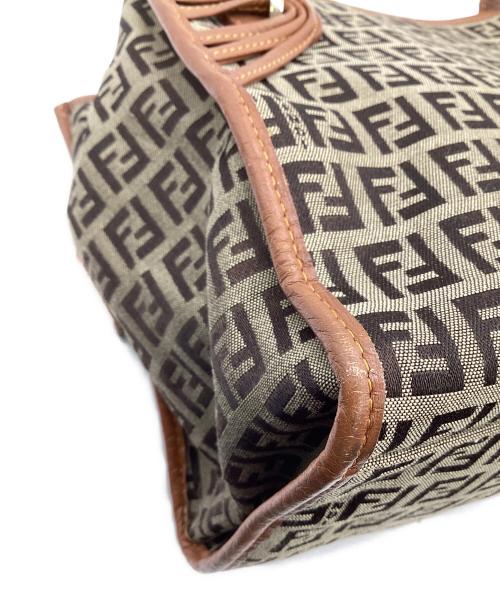 FENDI（フェンディ）FENDI (フェンディ) ハンドバッグ ベージュ×ブラウンの古着・服飾アイテム