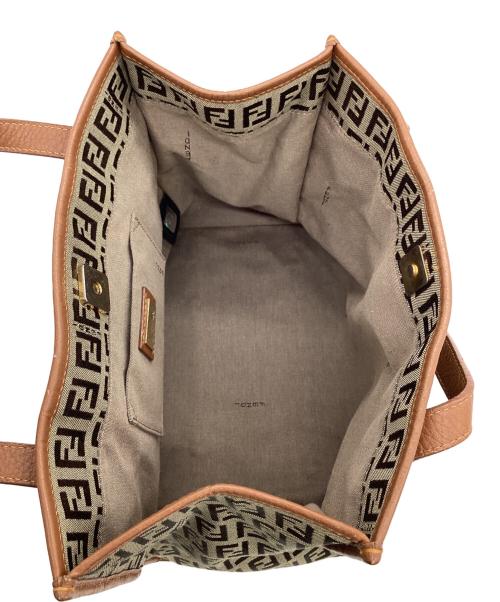 FENDI（フェンディ）FENDI (フェンディ) ハンドバッグ ベージュ×ブラウンの古着・服飾アイテム