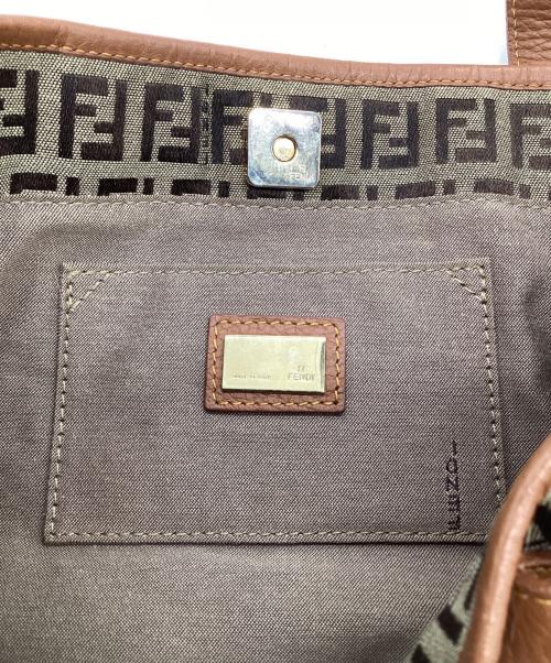 FENDI（フェンディ）FENDI (フェンディ) ハンドバッグ ベージュ×ブラウンの古着・服飾アイテム