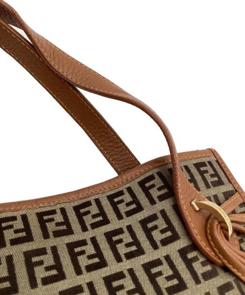 FENDI（フェンディ）FENDI (フェンディ) ハンドバッグ ベージュ×ブラウンの古着・服飾アイテム