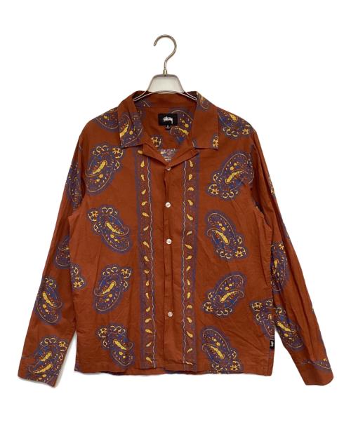 stussy（ステューシー）stussy (ステューシー) オープンカラーシャツ ブラウン サイズ:Mの古着・服飾アイテム