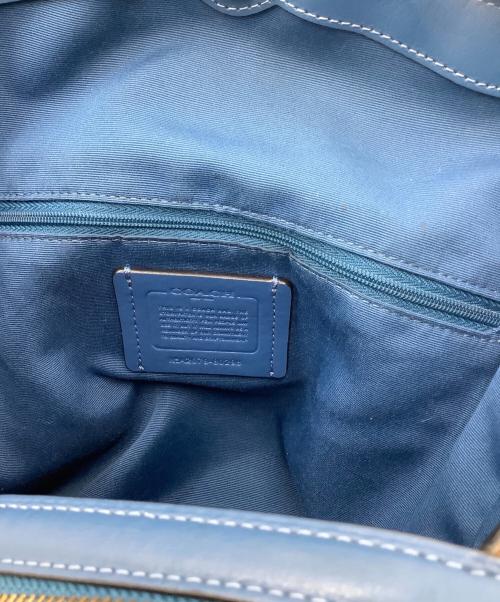COACH（コーチ）COACH (コーチ) シグネチャー ショルダーバッグ ベージュ×ブルーの古着・服飾アイテム