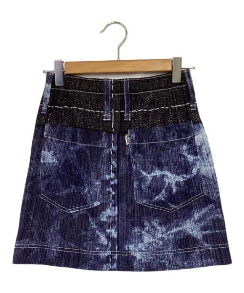 PLEATS PLEASE（プリーツプリーズ）PLEATS PLEASE (プリーツプリーズ) プリーツ スカート ネイビー×ブラック サイズ:3（実寸値要確認）の古着・服飾アイテム